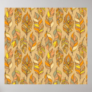Kleurrijke Abstracte veren: patroon Poster