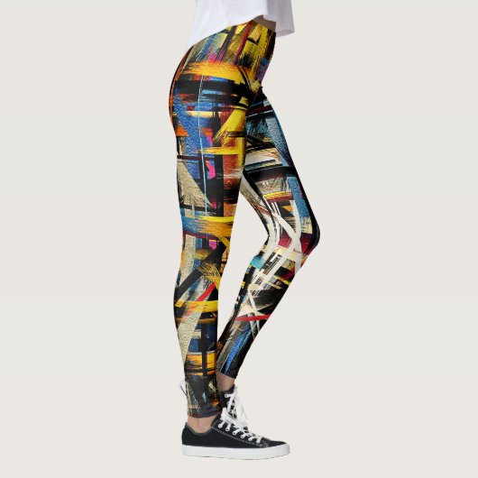 Kleurrijke Abstracte verf #14 Leggings (Rechts)