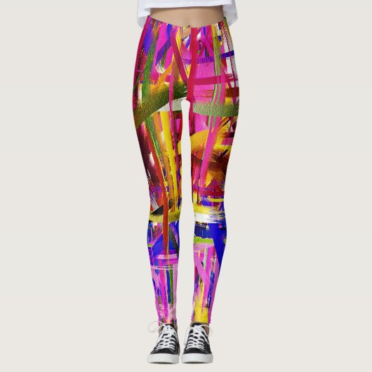 Kleurrijke Abstracte verf #15 Leggings (Voorkant)