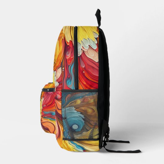 Kleurrijke Abstracte Verf Splatter Art (12) Bedrukte Rugzak (Rechts)