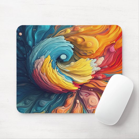 Kleurrijke Abstracte Verf Splatter Art (12) Muismat (Met muis)