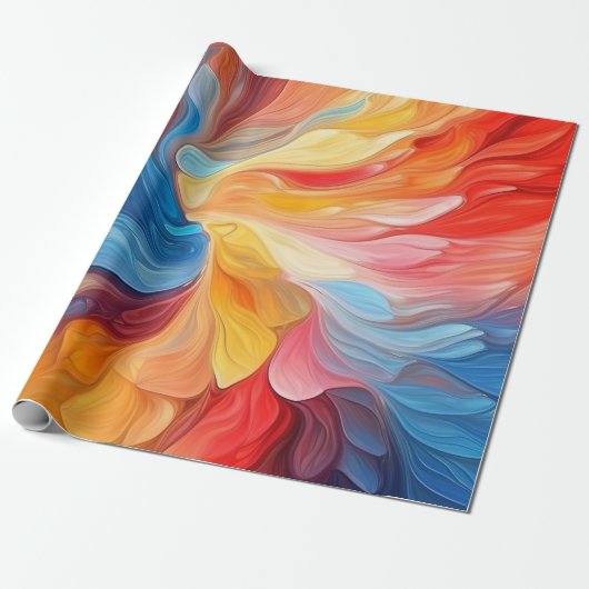 Kleurrijke Abstracte verf Splatter Art (4) Cadeaupapier (Uitgerold)