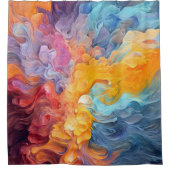 Kleurrijke Abstracte verf Splatter Art (8) Douchegordijn (Voorkant)
