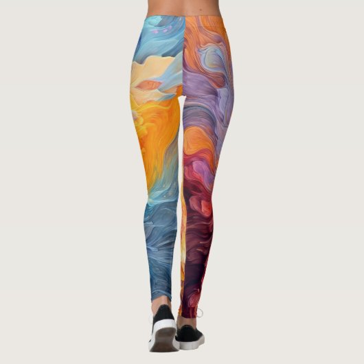 Kleurrijke Abstracte verf Splatter Art (8) Leggings (Achterkant)