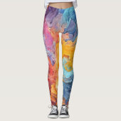 Kleurrijke Abstracte verf Splatter Art (8) Leggings (Voorkant)