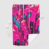 Kleurrijke Abstracte verfdruppels (15) Golfhanddoek (Insitu)