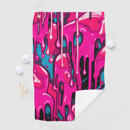 Kleurrijke Abstracte verfdruppels (15) Golfhanddoek (Insitu)