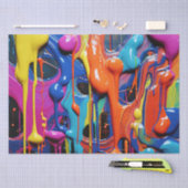 Kleurrijke Abstracte verfdruppels (17) Tissuepapier (Craft)