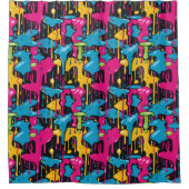 Kleurrijke Abstracte verfdruppels (1) Douchegordijn (Voorkant)