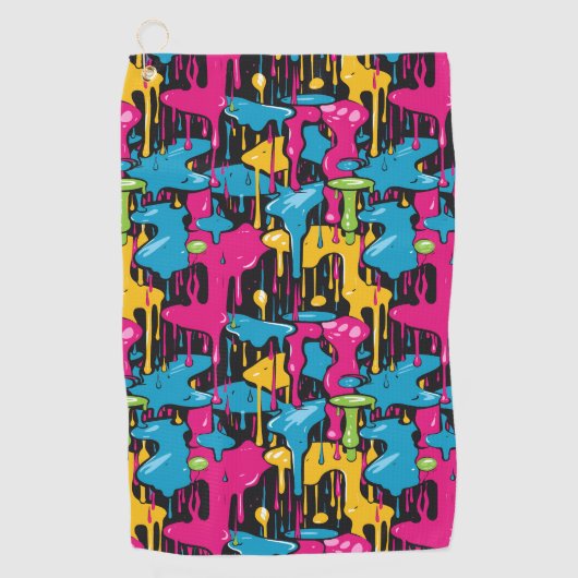 Kleurrijke Abstracte verfdruppels (1) Golfhanddoek (Voorkant)