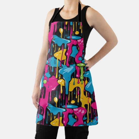 Kleurrijke Abstracte verfdruppels (1) Schort (Insitu)
