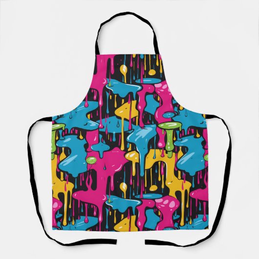 Kleurrijke Abstracte verfdruppels (1) Schort (Voorkant)