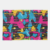 Kleurrijke Abstracte verfdruppels (1) Theedoek (Horizontaal)