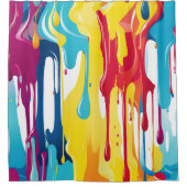Kleurrijke Abstracte verfdruppels (3) Douchegordijn (Voorkant)