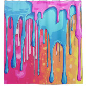 Kleurrijke Abstracte verfdruppels (4) Douchegordijn (Voorkant)