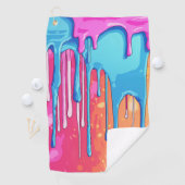 Kleurrijke Abstracte verfdruppels (4) Golfhanddoek (Insitu)