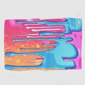 Kleurrijke Abstracte verfdruppels (4) Golfhanddoek (Horizontaal)