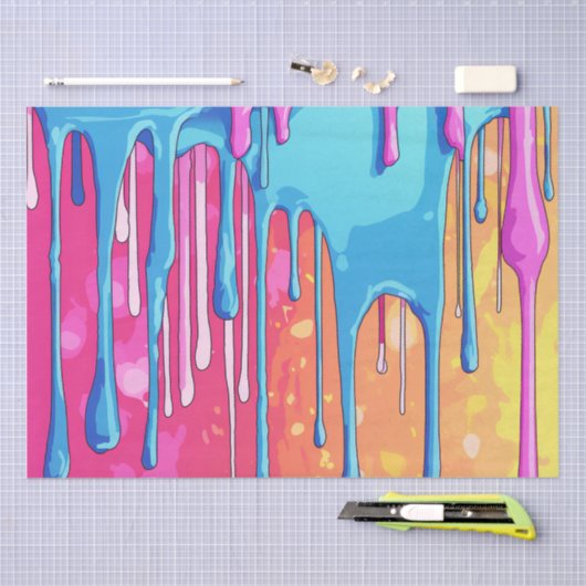 Kleurrijke Abstracte verfdruppels (4) Tissuepapier (Craft)