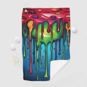 Kleurrijke Abstracte verfdruppels (6) Golfhanddoek (Insitu)