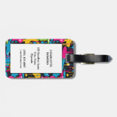 Kleurrijke Abstracte verfdruppels (7) Bagagelabel (Achterkant horizontaal)