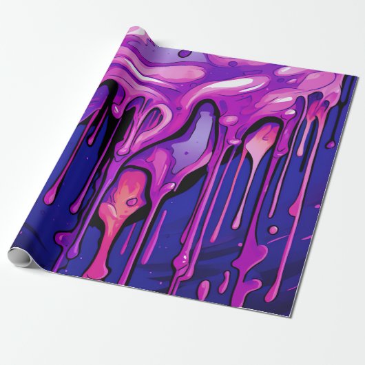 Kleurrijke Abstracte verfdruppels (8) Cadeaupapier (Uitgerold)