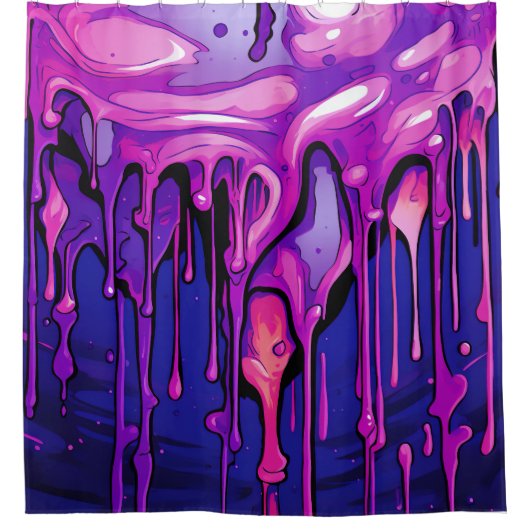 Kleurrijke Abstracte verfdruppels (8) Douchegordijn (Voorkant)