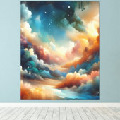 Kleurrijke Abstracte verfkwast Canvas Afdruk (Insitu (Houten vloer))