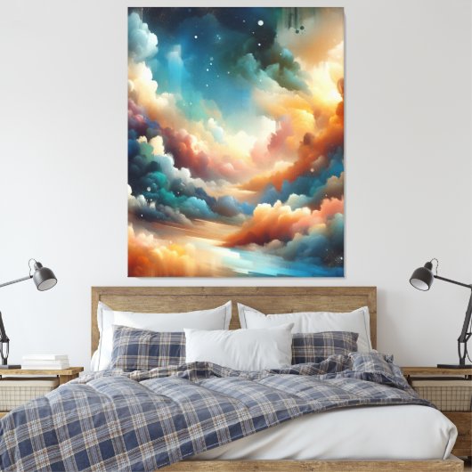 Kleurrijke Abstracte verfkwast Canvas Afdruk (Insitu (Slaapkamer))