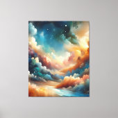 Kleurrijke Abstracte verfkwast Canvas Afdruk (Voorkant)