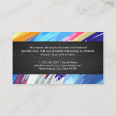 Kleurrijke Abstracte verfkwast kunst Visitekaartje (Achterkant)