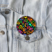Kleurrijke Abstracte verfprinters Ronde Button 7,6 Cm (In situ)