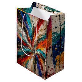 Kleurrijke Abstracte Verfspat Kunst Medium Cadeauzakje