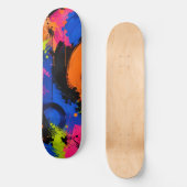 Kleurrijke Abstracte Verfspat Skateboard Deck (Voorkant)