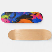 Kleurrijke Abstracte Verfspat Skateboard Deck (Horizontaal)