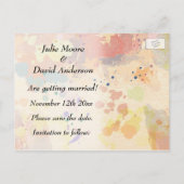 Kleurrijke Abstracte verfsplaat sparen de datum Aankondigingskaart (Achterkant)