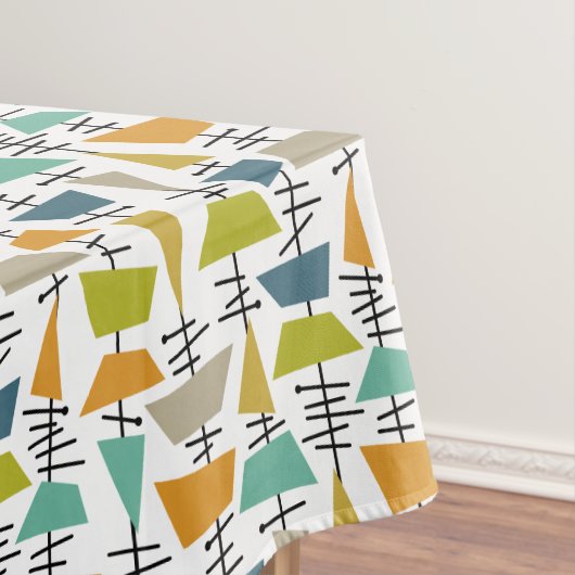 Kleurrijke Abstracte vierkanten Driehoeken Mid Cen Tafelkleed (Voorbeeld)