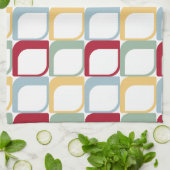 Kleurrijke Abstracte vierkanten retro patroon Theedoek (Gevouwen)