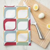 Kleurrijke Abstracte vierkanten retro patroon Theedoek (Quarter Fold)