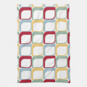 Kleurrijke Abstracte vierkanten retro patroon Theedoek (Verticaal)