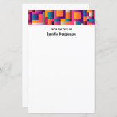 Kleurrijke Abstracte vierkantjes en vormen (Voorkant / Achterkant)