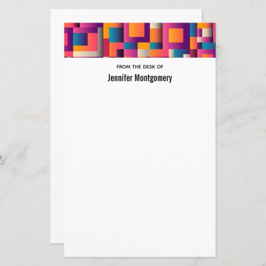 Kleurrijke Abstracte vierkantjes en vormen (Voorkant / Achterkant)