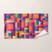 Kleurrijke Abstracte vierkantjes en vormen Bad Handdoek (Handdoek)