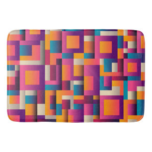 Kleurrijke Abstracte vierkantjes en vormen Badmat