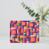 Kleurrijke Abstracte vierkantjes en vormen Briefkaart (Staand voorkant)