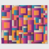 Kleurrijke Abstracte vierkantjes en vormen Cadeaupapier (Vlak)