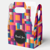 Kleurrijke Abstracte vierkantjes en vormen Dank u  Bedankdoosjes (Geopend)