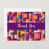 Kleurrijke Abstracte vierkantjes en vormen Dank u Briefkaart (Voorkant / Achterkant)