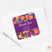 Kleurrijke Abstracte vierkantjes en vormen Dank u Vierkante Sticker (Envelop)