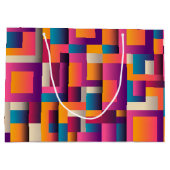 Kleurrijke Abstracte vierkantjes en vormen Groot Cadeauzakje (Achterkant)