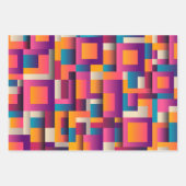 Kleurrijke Abstracte vierkantjes en vormen Inpakpapier Vel (Voorkant 2)